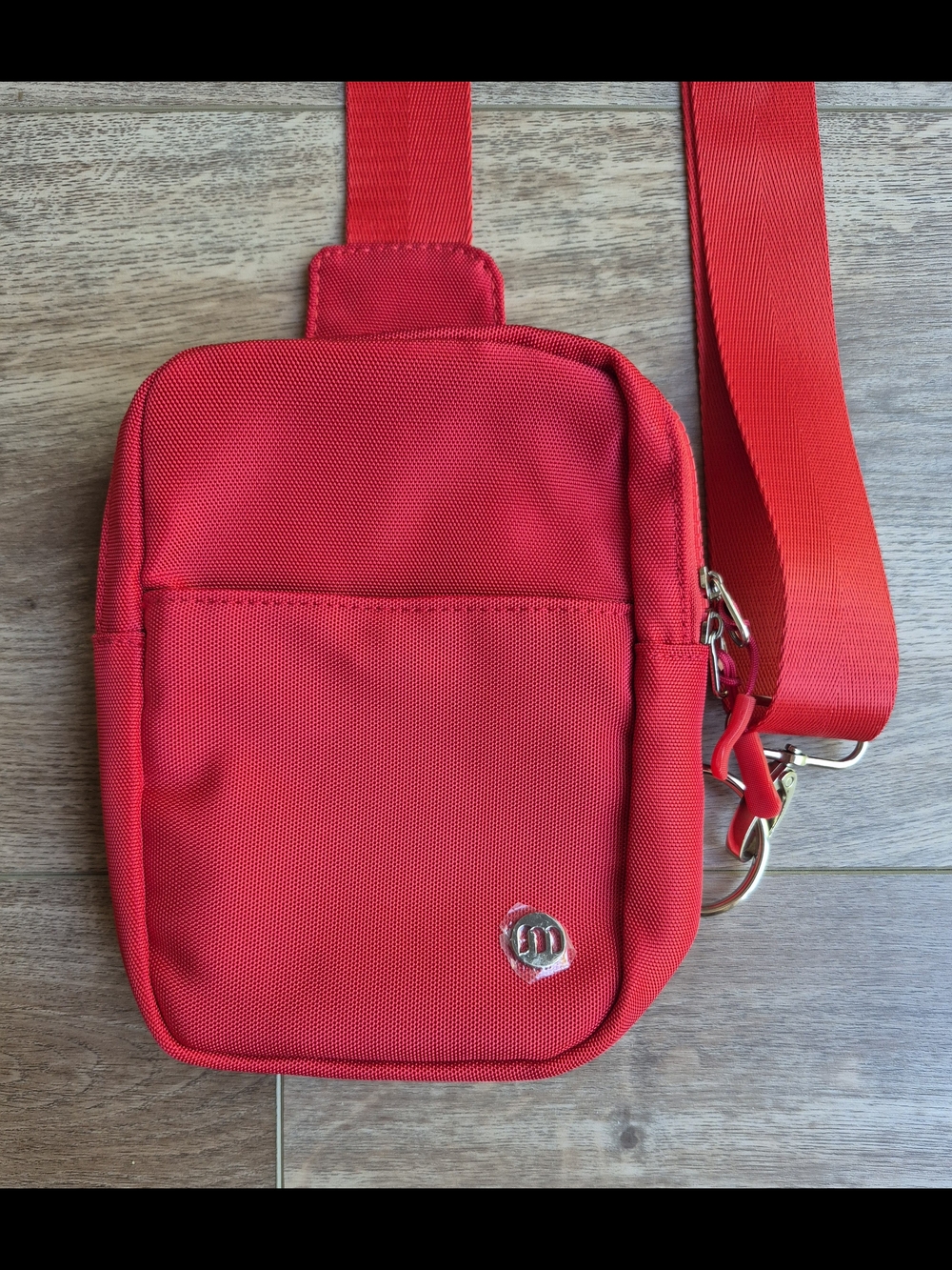 Mum's Memory Crossbody Sling Bag Red Nylon Adjustable Strap Travel